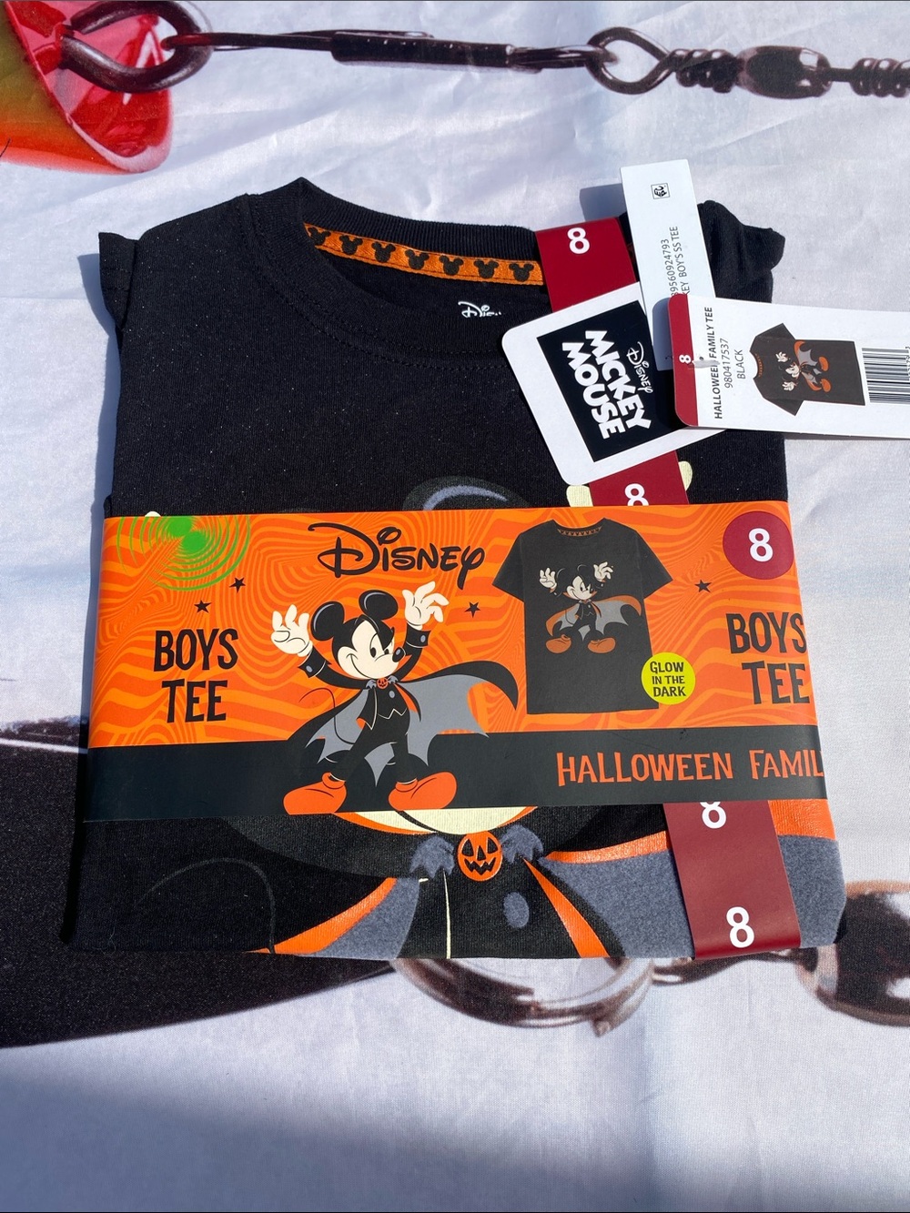 Disney Mickey Mouse Halloween Boys Tee Size 8 Glow in the Dark